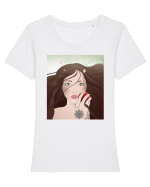 Girl with apple Tricou mânecă scurtă guler larg fitted Damă Expresser