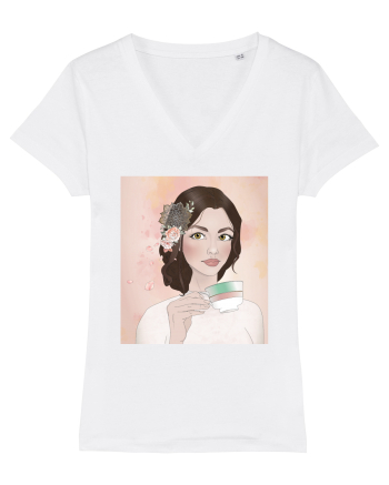 Girl at tea White