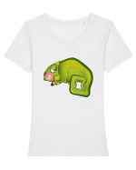Chameleon bubble gum Tricou mânecă scurtă guler larg fitted Damă Expresser