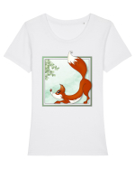 Fox Tricou mânecă scurtă guler larg fitted Damă Expresser
