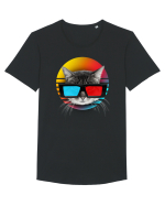 3D cat Tricou mânecă scurtă guler larg Bărbat Skater