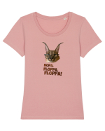 Big Floppa, hopa, hopa! Tricou mânecă scurtă guler larg fitted Damă Expresser