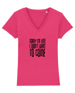 Sorry I'm late Tricou mânecă scurtă guler V Damă Evoker
