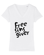 free sins giver Tricou mânecă scurtă guler V Damă Evoker