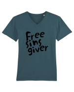 free sins giver Tricou mânecă scurtă guler V Bărbat Presenter