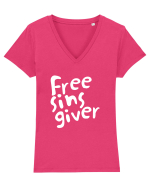 free sins giver Tricou mânecă scurtă guler V Damă Evoker