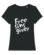 free sins giver Tricou mânecă scurtă guler larg fitted Damă Expresser