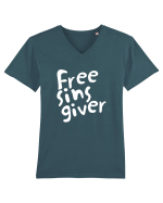free sins giver Tricou mânecă scurtă guler V Bărbat Presenter
