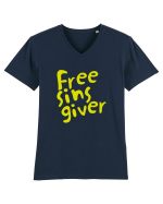 free sins giver Tricou mânecă scurtă guler V Bărbat Presenter