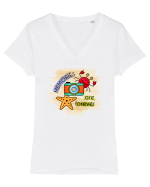 Păstrează amintirile verii Tricou mânecă scurtă guler V Damă Evoker