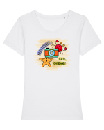 Păstrează amintirile verii Tricou mânecă scurtă guler larg fitted Damă Expresser