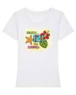 Bucură-te de vară Tricou mânecă scurtă guler larg fitted Damă Expresser