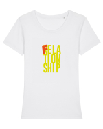 Felationship Tricou mânecă scurtă guler larg fitted Damă Expresser