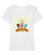 Gustă bucuria verii Tricou mânecă scurtă guler larg fitted Damă Expresser