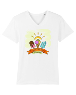 Gustă bucuria verii Tricou mânecă scurtă guler V Bărbat Presenter