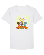 Gustă bucuria verii Tricou mânecă scurtă guler larg Bărbat Skater