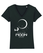 Dus-întors spre Lună – tricou pentru visători Tricou mânecă scurtă guler V Damă Evoker