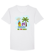 Iubim plaja Tricou mânecă scurtă guler larg Bărbat Skater