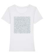 Roots Blue Tricou mânecă scurtă guler larg fitted Damă Expresser