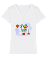 Vara fierbinte Tricou mânecă scurtă guler V Damă Evoker