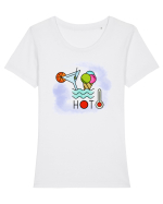 Vara fierbinte Tricou mânecă scurtă guler larg fitted Damă Expresser