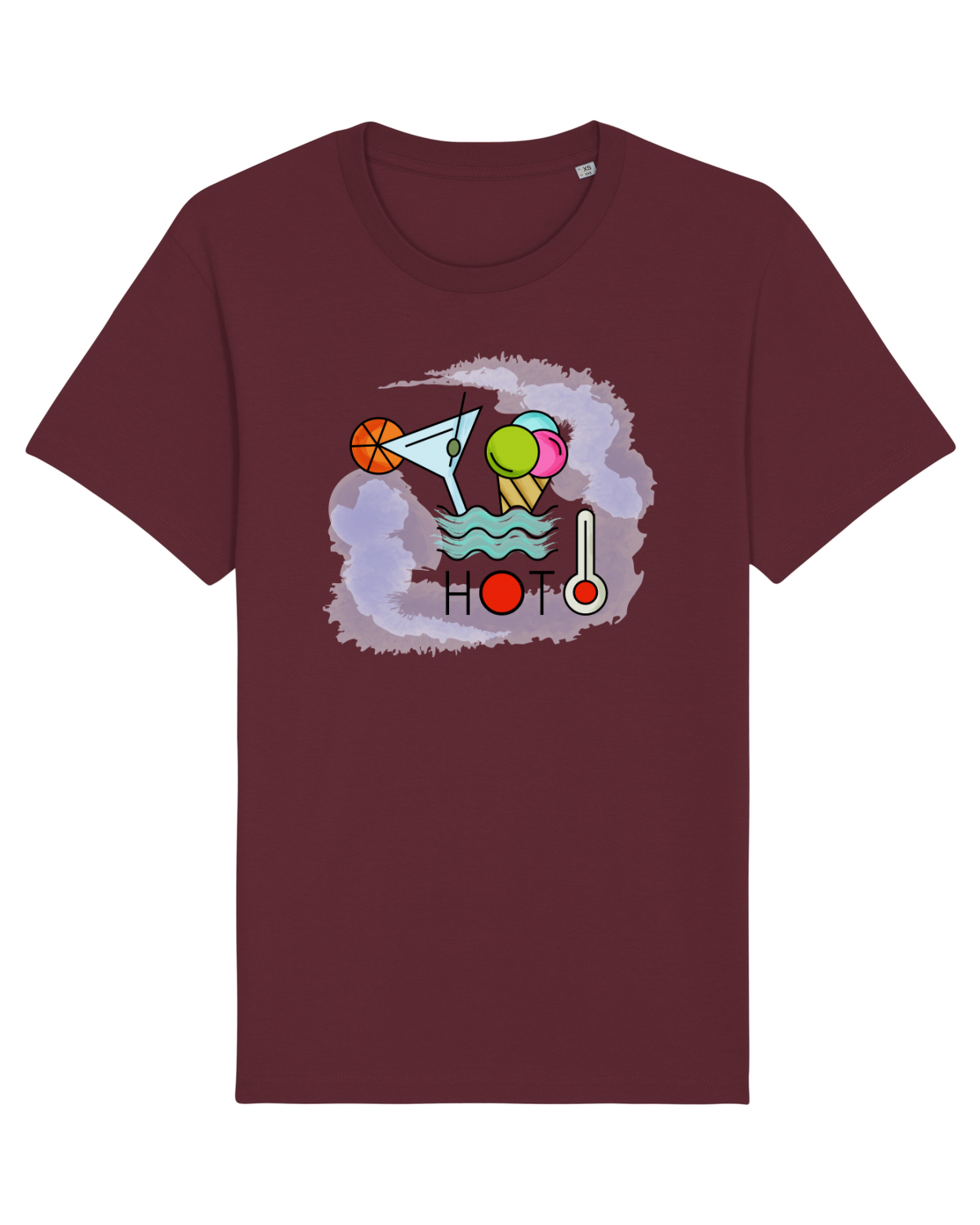 Tricou mânecă scurtă Unisex Rocker Burgundy