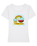 Iubesc regulile verii Tricou mânecă scurtă guler larg fitted Damă Expresser