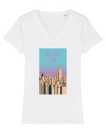 Big City Life Tricou mânecă scurtă guler V Damă Evoker