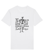 Never Give Up Tricou mânecă scurtă Unisex Rocker