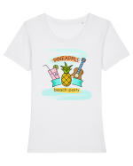 Petrecere tropicală Tricou mânecă scurtă guler larg fitted Damă Expresser