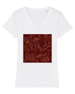 Ramuri de Toamna Tricou mânecă scurtă guler V Damă Evoker