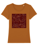 Ramuri de Toamna Tricou mânecă scurtă guler larg fitted Damă Expresser