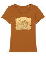 Cozi de vulpe Tricou mânecă scurtă guler larg fitted Damă Expresser