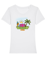 Vacanță tropicală Tricou mânecă scurtă guler larg fitted Damă Expresser