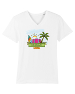 Vacanță tropicală Tricou mânecă scurtă guler V Bărbat Presenter
