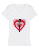 Powerpuff  Buttercup Aesthetic Girl Tricou mânecă scurtă guler V Damă Evoker