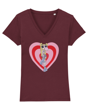 Powerpuff  Bubbles Aesthetic Girl Burgundy