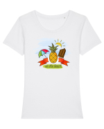 Hai la plajă Tricou mânecă scurtă guler larg fitted Damă Expresser
