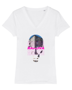 8 cartiere - RAHOVA Tricou mânecă scurtă guler V Damă Evoker