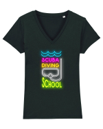 Școala de scufundări Tricou mânecă scurtă guler V Damă Evoker