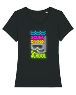 Școala de scufundări Tricou mânecă scurtă guler larg fitted Damă Expresser