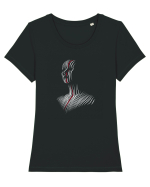 One line - red Tricou mânecă scurtă guler larg fitted Damă Expresser