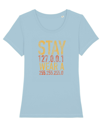 Stay home, wear a mask Sky Blue