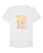 Stay home, wear a mask Tricou mânecă scurtă guler larg Bărbat Skater