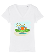 Castele de nisip Tricou mânecă scurtă guler V Damă Evoker