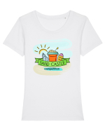Castele de nisip Tricou mânecă scurtă guler larg fitted Damă Expresser