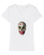 craniu skulljoker 01 Tricou mânecă scurtă guler V Damă Evoker
