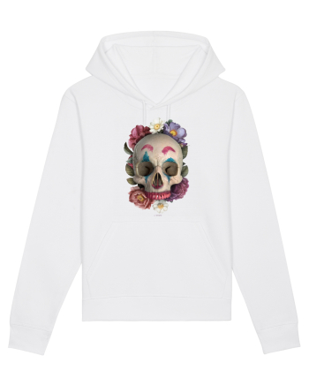 craniu skulljoker cu flori 03 White