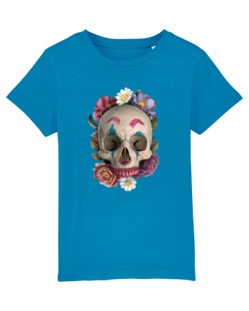 craniu skulljoker cu flori 03 Azur