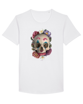 craniu skulljoker cu flori 03 White